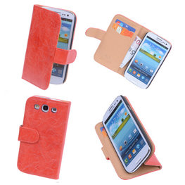 Bestcases Vintage Oranje Book Cover Hoesje voor Samsung Galaxy S3 i9300