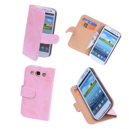 Bestcases Vintage Light Pink Book Cover Hoesje voor Samsung Galaxy S3 i9300