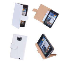 Bestcases Vintage Creme Book Cover Hoesje voor Samsung Galaxy S2 Plus