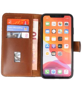 Bestcases Handmade Leer Bookstyle Hoesje voor iPhone Xs Max Bruin Bestcases Handmade Leer Bookstyle Hoesje voor iPhone Xs Max Bruin