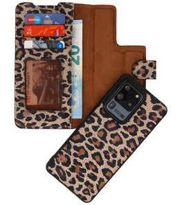 Bestcases Luipaard 2 in 1 Leer Bookstyle Hoesje voor Samsung Galaxy S20 Ultra