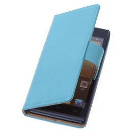 PU Leder Hoesje voor Huawei Ascend G6 Book/Wallet Case/Cover Turquoise