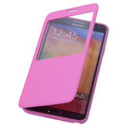 View Cover Pink Hoesje voor Samsung Galaxy Note 3 Stand Case TPU Book-style