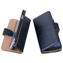 PU Leder Zwart Hoesje voor Huawei Ascend Y330 Book/Wallet Case/Cover