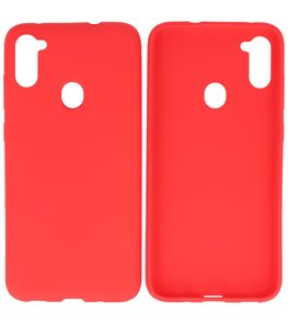 Color Backcover Telefoonhoesje voor Samsung Galaxy A11 - Rood