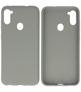 Color Backcover Telefoonhoesje voor Samsung Galaxy A11 - Grijs