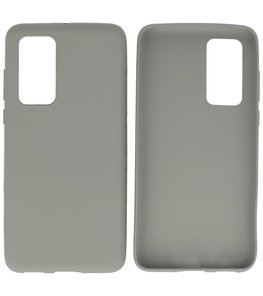 Color Backcover Telefoonhoesje voor Huawei P40 - Grijs