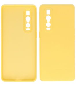 2.0mm Dikke Fashion Telefoonhoesje Backcover - Siliconen Hoesje - Oppo Find X2 Pro - Geel 2.0mm Dikke Fashion Telefoonhoesje Backcover - Siliconen Hoesje - Oppo Find X2 Pro - Geel