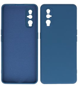 2.0mm Dikke Fashion Telefoonhoesje Backcover - Siliconen Hoesje - Oppo Find X2 - Navy 2.0mm Dikke Fashion Telefoonhoesje Backcover - Siliconen Hoesje - Oppo Find X2 - Navy