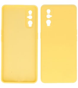 2.0mm Dikke Fashion Telefoonhoesje Backcover - Siliconen Hoesje - Oppo Find X2 - Geel 2.0mm Dikke Fashion Telefoonhoesje Backcover - Siliconen Hoesje - Oppo Find X2 - Geel
