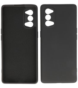 2.0mm Dikke Fashion Telefoonhoesje Backcover - Siliconen Hoesje - Oppo Reno 4 / Reno 4 5G - Zwart