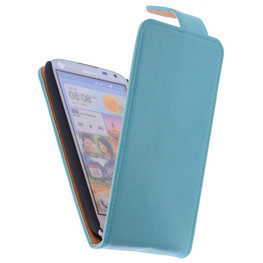Classic Turquoise Hoesje voor Huawei Ascend G630 PU Leder Flip Case