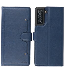 Book Case Pasjeshouder Telefoonhoesje voor Samsung Galaxy S21 Plus Navy Book Case Pasjeshouder Telefoonhoesje voor Samsung Galaxy S21 Plus Navy