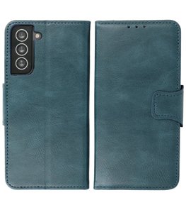 Portemonnee Wallet Case Hoesje voor Samsung Galaxy S21 Plus - Blauw Portemonnee Wallet Case Hoesje voor Samsung Galaxy S21 Plus - Blauw