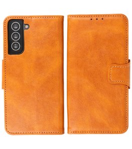 Portemonnee Wallet Case Hoesje voor Samsung Galaxy S21 Plus - Bruin Portemonnee Wallet Case Hoesje voor Samsung Galaxy S21 Plus - Bruin