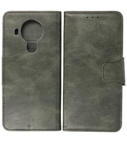 Portemonnee Wallet Case Hoesje voor Nokia 5.4 - Donker Groen
