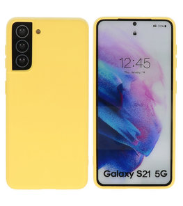 2.0mm Dikke Fashion Backcover Telefoonhoesje voor Samsung Galaxy S21 - Geel 2.0mm Dikke Fashion Backcover Telefoonhoesje voor Samsung Galaxy S21 - Geel