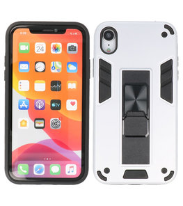 Tough Armor Hardcase Met Standfunctie Hoesje voor iPhone XR - Zilver