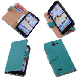 PU Leder Groen Hoesje voor Huawei Ascend G730 Book/Wallet Case/Cover
