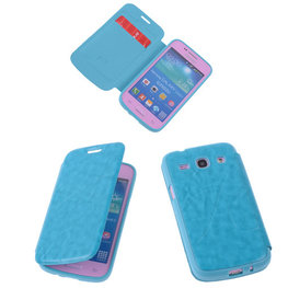 Turquoise TPU Book Case Flip Cover Motief Hoesje voor Samsung Galaxy Core Plus