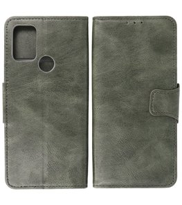 Portemonnee Wallet Case Hoesje voor Motorola Moto G30 - Moto G20 - Moto G10 - Donker Groen
