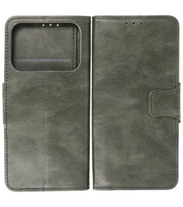 Portemonnee Wallet Case Hoesje voor Xiaomi Mi 11 Ultra - Donker Groen Portemonnee Wallet Case Hoesje voor Xiaomi Mi 11 Ultra - Donker Groen