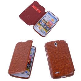 Bestcases Bruin Hoesje voor Huawei Ascend G610 TPU Book Case Cover Motief