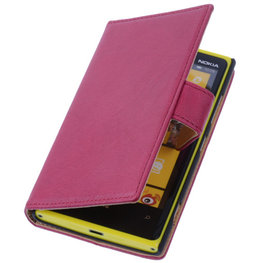 BestCases Pink Hoesje voor Nokia Lumia 1320 Stand Luxe Echt Lederen Book Wallet BestCases Pink Hoesje voor Nokia Lumia 1320 Stand Luxe Echt Lederen Book Wallet