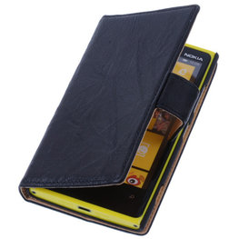 Zwart Hoesje voor Nokia Lumia 1320 Stand Luxe Echt Lederen Book Wallet Zwart Hoesje voor Nokia Lumia 1320 Stand Luxe Echt Lederen Book Wallet