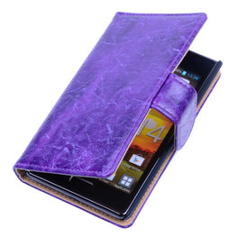 Bestcases Vintage Lila Book Cover Hoesje voor LG Optimus L5 Bestcases Vintage Lila Book Cover Hoesje voor LG Optimus L5