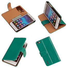 PU Leder Groen Honor 6 Book/Wallet Case/Cover