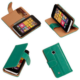 PU Leder Groen Hoesje voor Nokia Lumia 530 Book/Wallet Case/Cover