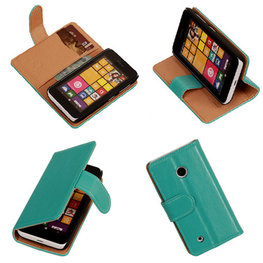 PU Leder Turquoise Hoesje voor Nokia Lumia 530 Book/Wallet Case/Cover