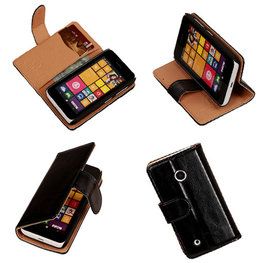 PU Leder Zwart Hoesje voor Nokia Lumia 530 Book/Wallet Case/Cover
