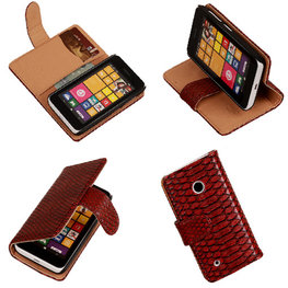 BC Slang Rood Hoesje voor Nokia Lumia 530 Bookcase Wallet Cover