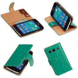 PU Leder Groen Hoesje voor Samsung Galaxy Core Plus Book/Wallet Case/Cover