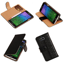 BC Slang Zwart Hoesje voor Samsung Galaxy Core Plus Bookcase Cover