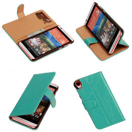 PU Leder Turquoise Hoesje voor HTC Desire 820 Book/Wallet Case/Cover PU Leder Turquoise Hoesje voor HTC Desire 820 Book/Wallet Case/Cover