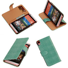 BC Slang Turquoise Hoesje voor HTC Desire 820 Book/Wallet Case BC Slang Turquoise Hoesje voor HTC Desire 820 Book/Wallet Case