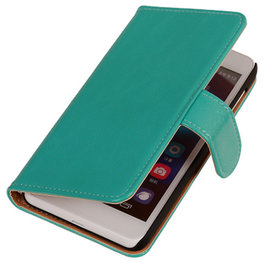 PU Leder Turquoise Hoesje voor Huawei Ascend G7 Book/Wallet Case/Cover