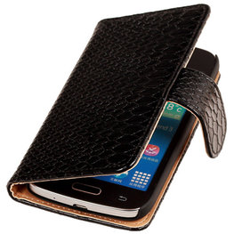 BC Slang Zwart Hoesje voor Samsung Galaxy Young 2 Bookcase Cover