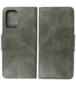 Portemonnee Wallet Case Hoesje voor Oppo Reno 5 Pro - Donker Groen