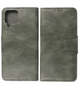 Portemonnee Wallet Case Hoesje voor Samsung Galaxy A22 4G - Donker Groen Portemonnee Wallet Case Hoesje voor Samsung Galaxy A22 4G - Donker Groen