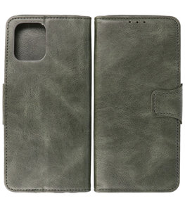 Portemonnee Wallet Case Hoesje voor Motorola Moto G100 - Donker Groen Portemonnee Wallet Case Hoesje voor Motorola Moto G100 - Donker Groen
