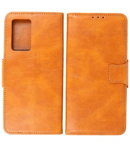 Portemonnee Wallet Case Hoesje voor Oppr Reno 6 5G Bruin