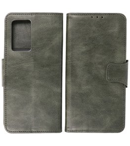 Portemonnee Wallet Case Hoesje voor Oppr Reno 6 Pro 5G Donker Groen