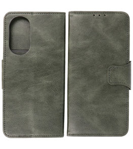 Portemonnee Wallet Case Hoesje voor Honor 50 Pro Donker Groen