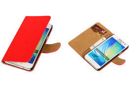 Effen Rood Hoesje voor Samsung Galaxy A3 2015 Book/Wallet Case/Cover