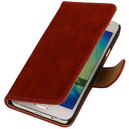 Rood Hout Hoesje voor Samsung Galaxy A5 2015 Book/Wallet Case/Cover