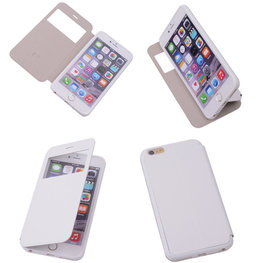 View Cover Wit Hoesje voor Apple iPhone 6 TPU Book-Style View Cover Wit Hoesje voor Apple iPhone 6 TPU Book-Style